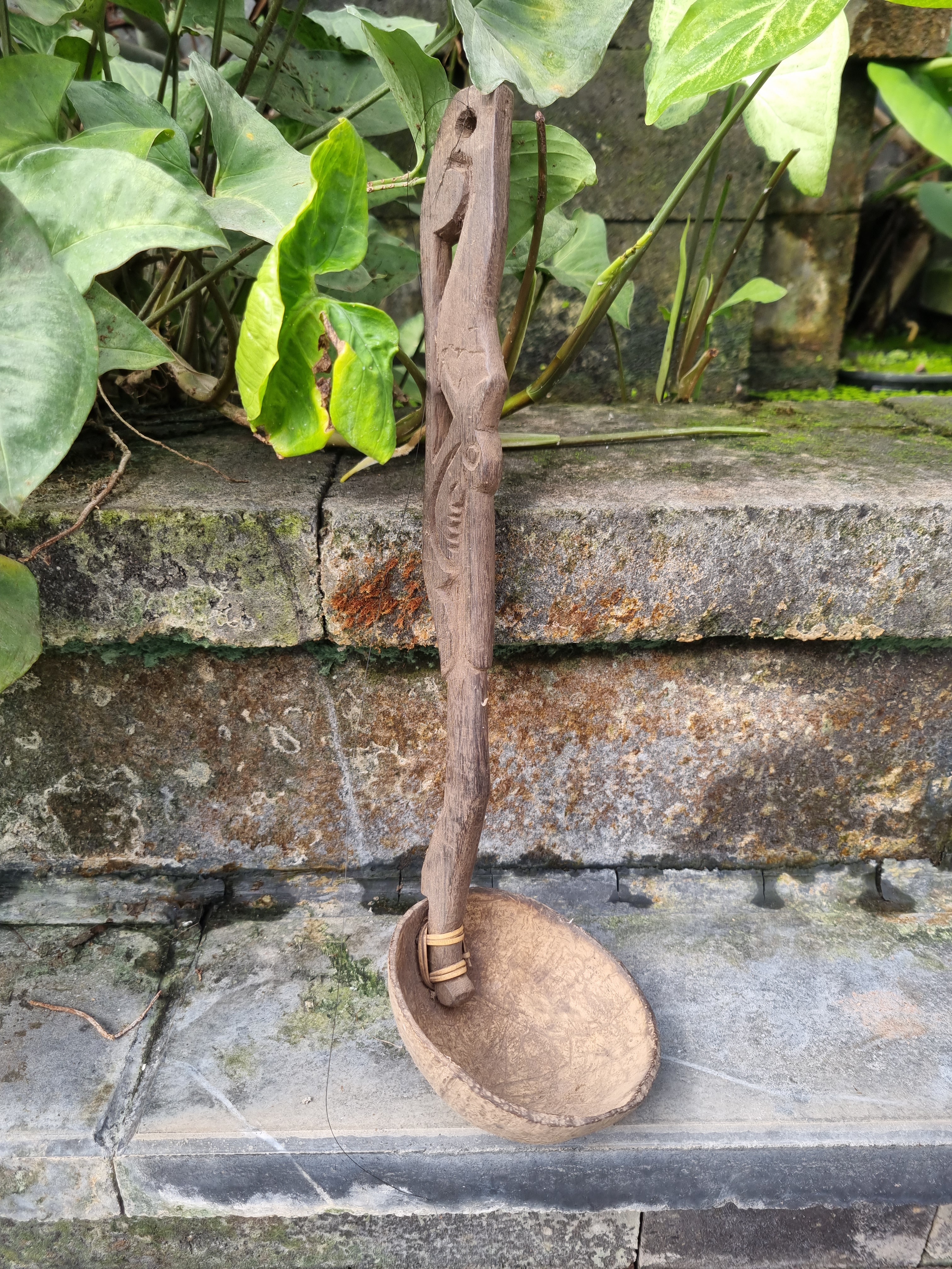Deze handgemaakte houten lepel komt van Kalimantan, het Indonesische deel van het eiland Borneo. 

