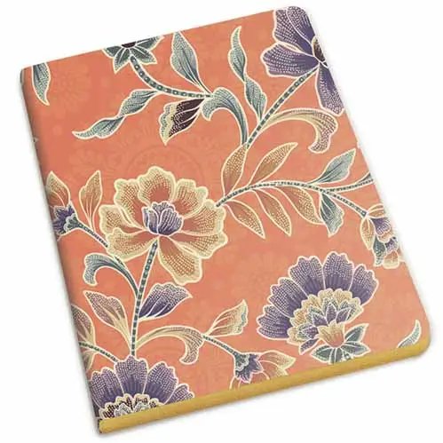 Notitieboekje batik bloemen A6 gevoerd
